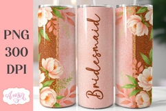Wedding Tumbler Wrap sublimation PNG, Copper floral tumbler Product Image 6