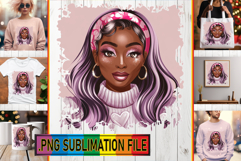 Dazzling TOTE BAG Gift Magic PNG, Afro Girl Product Image 1