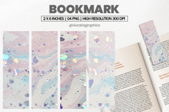 Holographic Pastel Bookmark PNG, Bookmark Sublimation Product Image 1