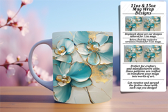Enchanting 15oz Mug Wrap Png Template , 3D Flower Product Image 1