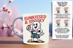 Happy 11oz Mug Wrap Png Template , Funny Ghost Product Image 1