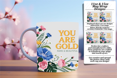 RICH 11oz Mug Wrap PNG Design , Flower Quote Product Image 1