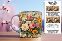 Vintage Floral Elegance Mug Sublimation Design 15oz Product Image 1