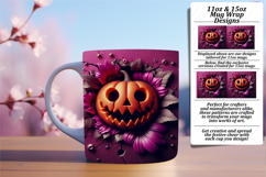 Dynamic 11oz Mug Wrap Png Template , 3D Pumpkin Product Image 1