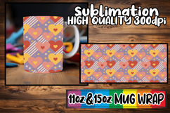 Blissful days 11oz 15oz mug wrap, Valentine's Pattern Product Image 1