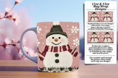Creative 11oz Mug Wrap Png Template , Snowman Product Image 1