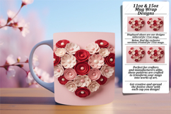 Radiant 15oz Mug Wrap Png Artwork , Flowers Heart Product Image 1