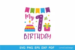 My 1st Birthday SVG Cut File - Baby's First Birthday Design Product Image 2