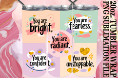 Vibrant Mornings 20oz tumbler wrap, Quote Product Image 1