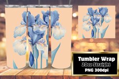 Floral Watercolor Tumbler Wrap for 20oz Sublimation Product Image 1