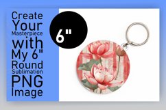 Vibrant Petal Paradise: Sublimation Keychain &amp; Car Coaster Product Image 1