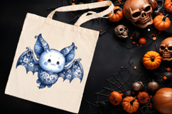Funny Halloween bat clipart| Blue moon in night shirt design Product Image 3