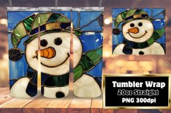3D Stained Glass Snowman Wrap for Winter Product Image 1