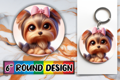 Joyful Circle Coasters Sublimation, 3D Dog Product Image 1