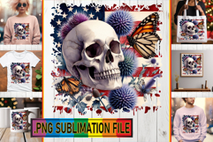Dazzling Tote Bag Designs PNG, Skull USA Product Image 1