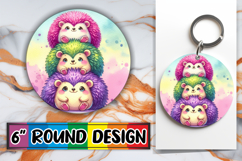 Unique Round Design Car Coasters PNG, Cute Animals Product Image 1