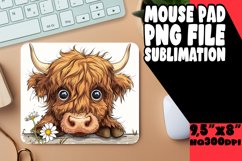 Adorable Peekaboo Cow Mouse Pad Sublimation Product Image 1