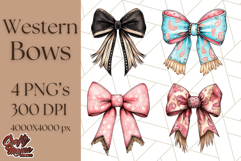 Western Style Bow PNG, Cute Cowboy, Cowgirl Coquette Png Product Image 1