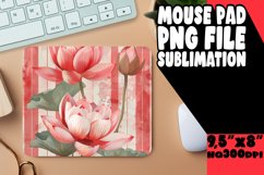 Chic Floral Stripe Mouse Pad - Trendy Upgrade Product Image 1