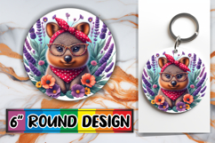 Whimsical Keychain Circle Designs PNG, Cute Animals Product Image 1