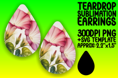 Playful Teardrop Earrings PNG for DIY , Flowers Product Image 1