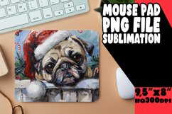 Sublimation Christmas Mouse Pad Peeking Dog Winter Design Product Image 1