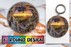 Heartwood Delight Sublimation Floral Radiance,Keychanin PNG Product Image 1