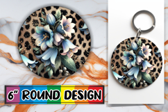 Blissful Round Keychains Sublimation, Leopard Prints Product Image 1