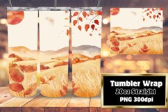 20oz Tumbler Wrap | Fall Watercolor Pattern Design Product Image 1