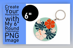 Artful Round Design Coaster Template , Flowers Product Image 1
