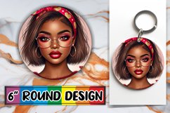 Whimsical Car Coaster Round PNG, Love Girl Product Image 1