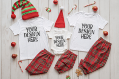 Christmas Family Matching Group T-Shirt Mockups | Holiday Fl Product Image 1