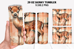 Deer Skinny Tumbler 20oz Wrap Design, Animal Tumbler Wrap Product Image 1