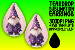 Elegant Teardrop Sublimation Design Template , Gnome Product Image 1