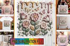 Unique TSHIRT Designs PNG, 3D Flowers Product Image 1