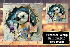 Spring Tumbler Wrap: Cute Animals in 3D Wall Hole Product Image 1
