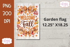 Welcome fall garden flag sublimation design, Fall pumpkins Product Image 2