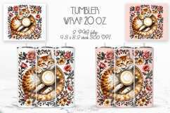 Cute cat and coffee cup straight tumbler 20oz wrap designs Product Image 1
