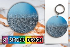 Radiant Glitter Blossom Sublimation Circle: Keychain, Coaste Product Image 1