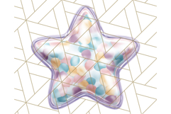 Cute Puffy Star Clipart PNG, 3D Glossy Pastel Stars Clip Art Product Image 2