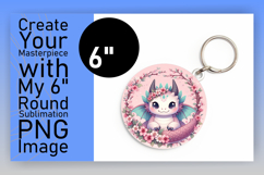 Vibrant Round Design Keychain Artwork , Dragon Product Image 1