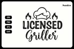Grill Pot Holder Quotes SVG | BBQ Saying - Licensed Griller Product Image 3