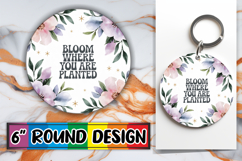 Playful Car Coasters Sublimation, Flower Quote Product Image 1