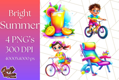 Bright Summer PNG Clipart, Printable Beach Graphics Product Image 1