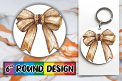 Round Design Sublimation PNG with Watercolor Bow Product Image 1