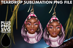 Cheerful Teardrop Earrings Magic, Afro Girl Product Image 1