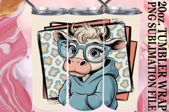Cozy Sunsets 20oz tumbler wrap, Cute Cow Product Image 1