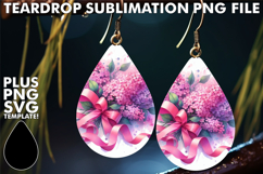 LUMINOUS TEARDROP EARRINGS Art PNG, Flowers Product Image 1