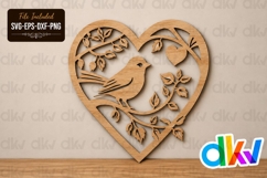 Two Lovebirds SVG Laser Cut File Product Image 1