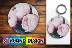 Elegant Floral PNG: Spring Sublimation Charm Keychain Product Image 1